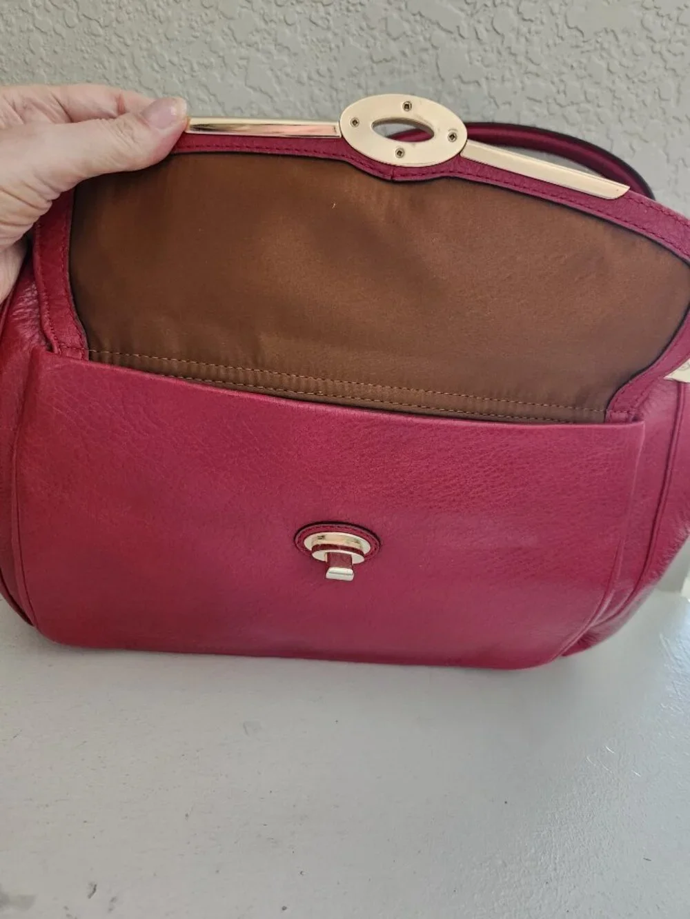Euc Coach Madison Scarlet Leather Shoulder Bag Purse